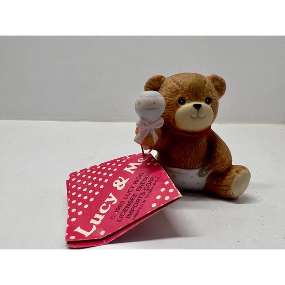 Lucy and Me VNTG 1982 Porcelain Figurine Baby Bear w/ Rattle Lucy And Me 93 NWT - Picture 2 of 5